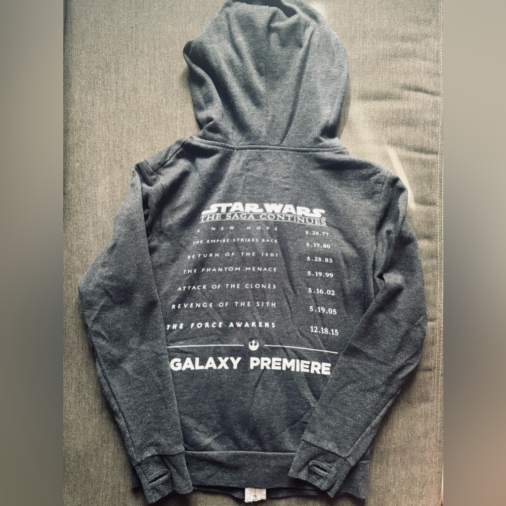 Force Awakens Premiere Night Star Wars Gray Zip-Up Hoodie